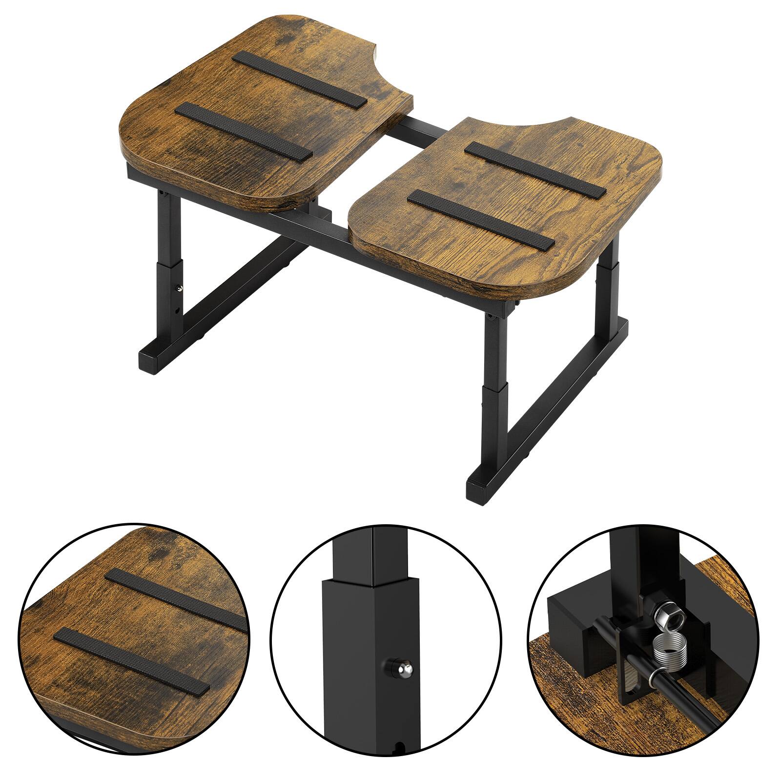 Left. Oumilen - Set of 2 Adjustable Toilet Foot Stools, Brown - Brown.