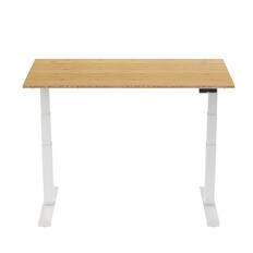 Front. FlexiSpot - FlexiSpot E7 55''W Electric Adjustable Standing Desk, Bamboo/White - Bamboo.