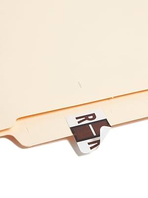 Alt View 2. Smead - BCCR Color Coded Alphabetic Labels, R, Brown, 500/Roll - Brown.