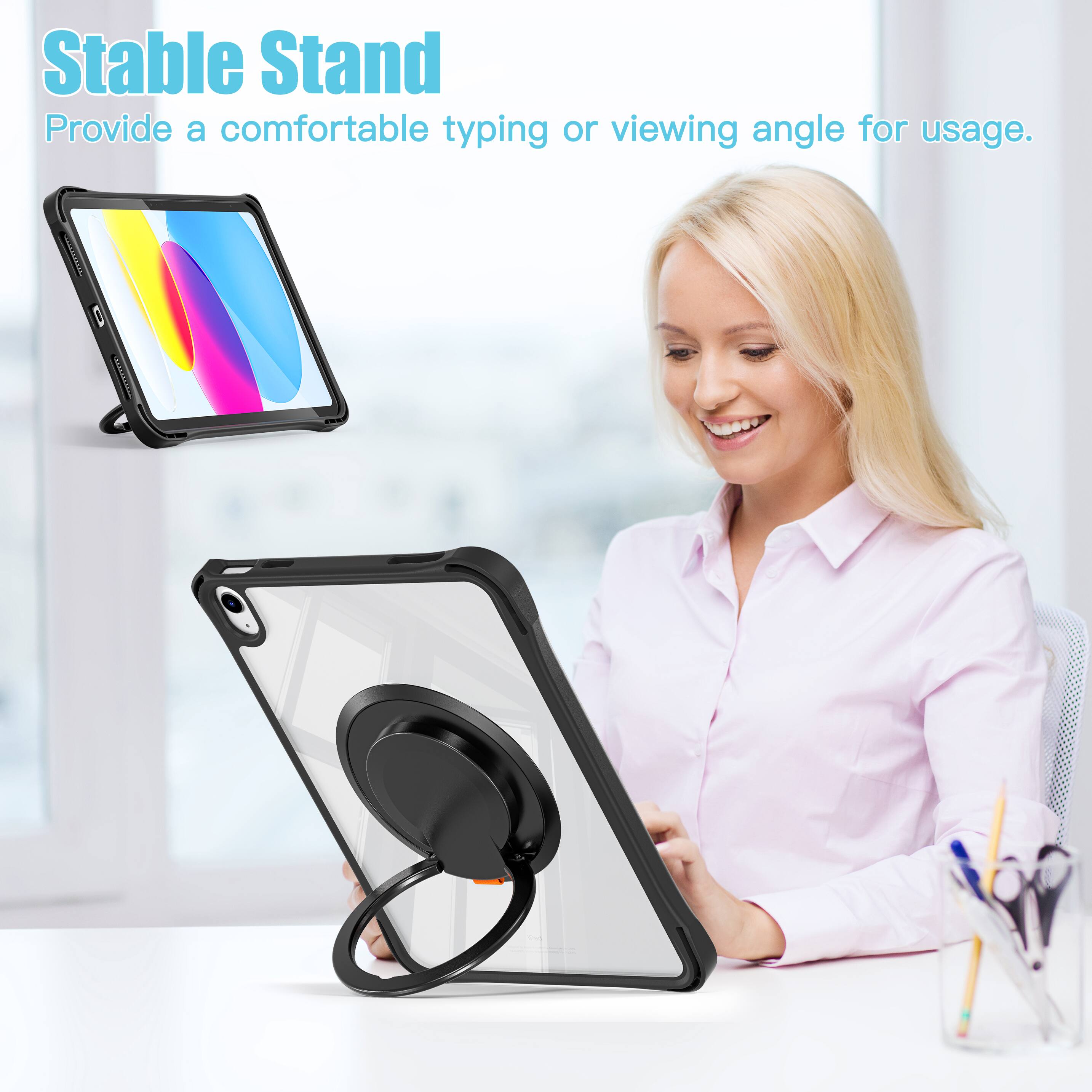 Stable Stand  
Provide a comfortable typing or viewing angle for usage.