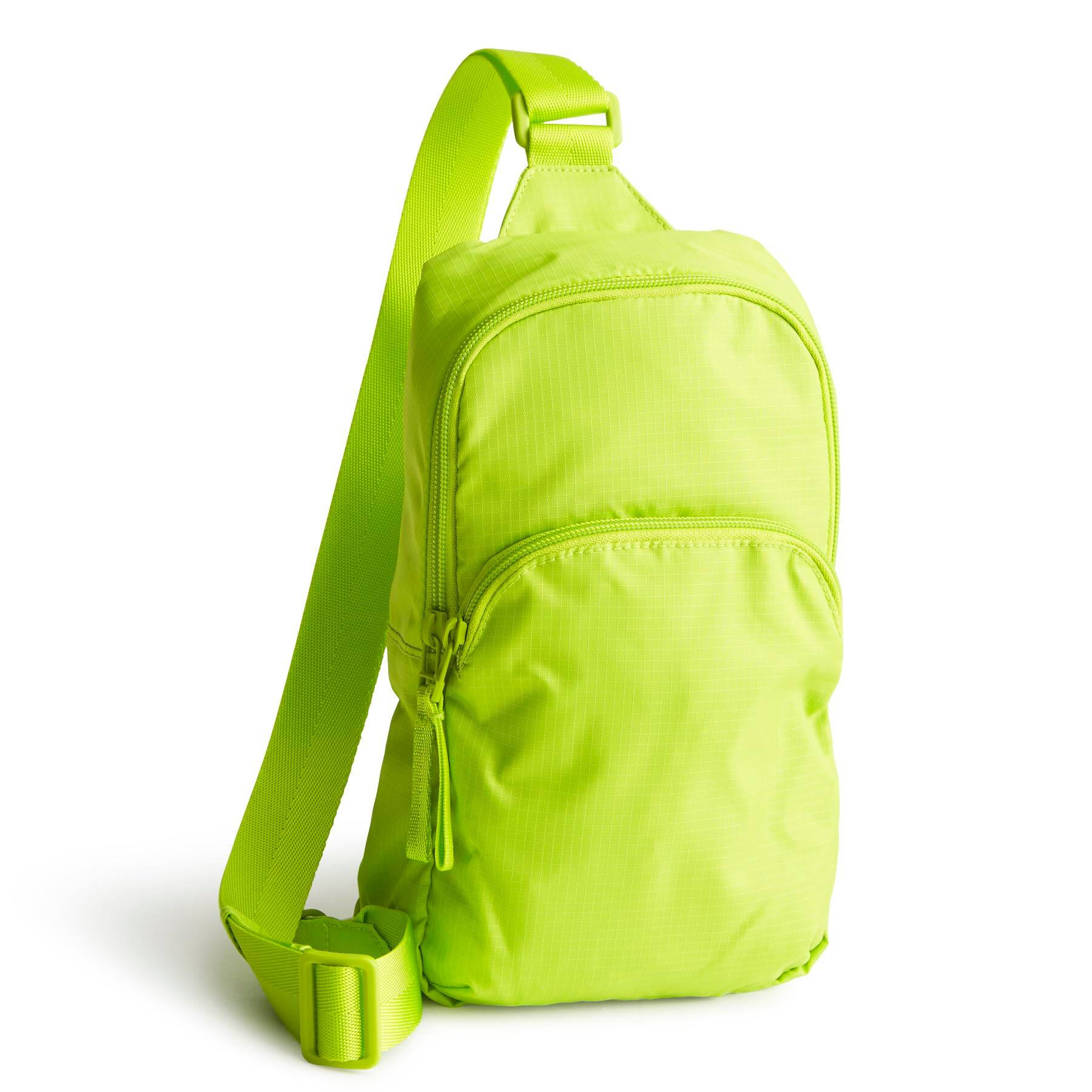 Front. Stamp n Camp - Women's Ripstop Lorman Sling Backpack  Koi Orange One Size - Lime Green-One Size.