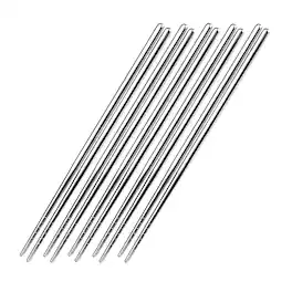 Kitcheniva - 8.6" Reusable Chopsticks 5 Pairs - Stainless Steel