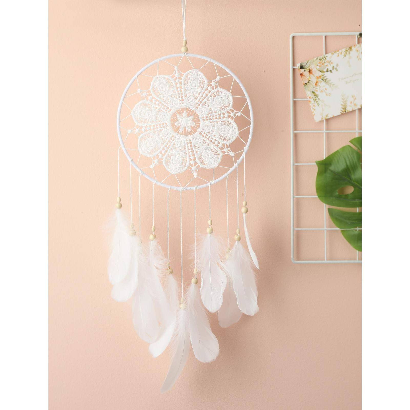 Front. Fabibe - Dream Catchers White For Bedroom Handmade Hanging Decorations Lace Catcher Mobile Room Decor Good Symbols The dream - Default.