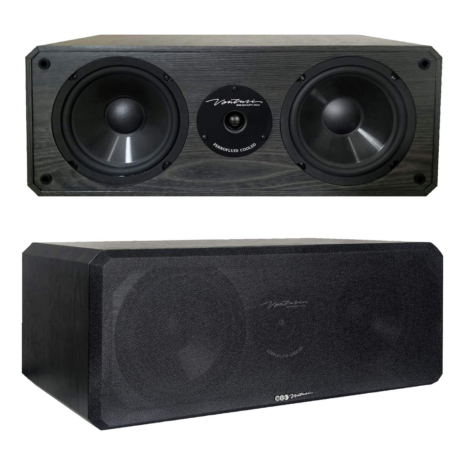 BIC America - Dv62clr-s Venturi Dv62clr-s 175-watt 3-driver 2-way Center Channel Speaker - Black