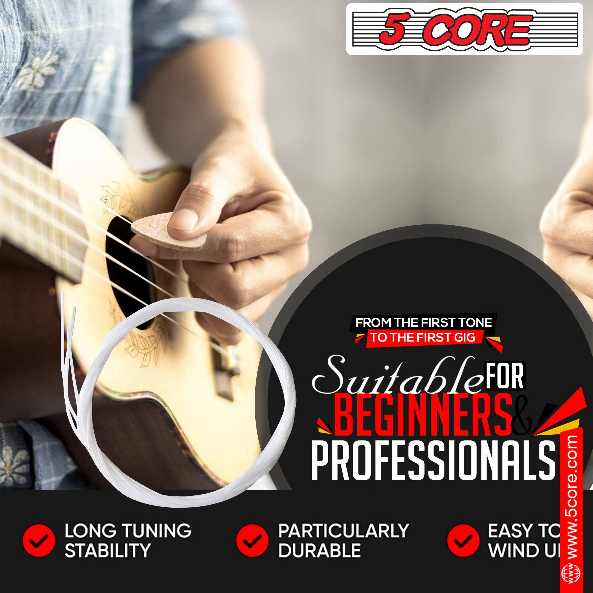 5 CORE

LONG TUNING STABILITY

PARTICULARLY DURABLE

EASY TO WIND

FROM THE FIRST TONE TO THE FIRST GIG

Suitable FOR BEGINNERS & PROFESSIONALS

www.5core.com