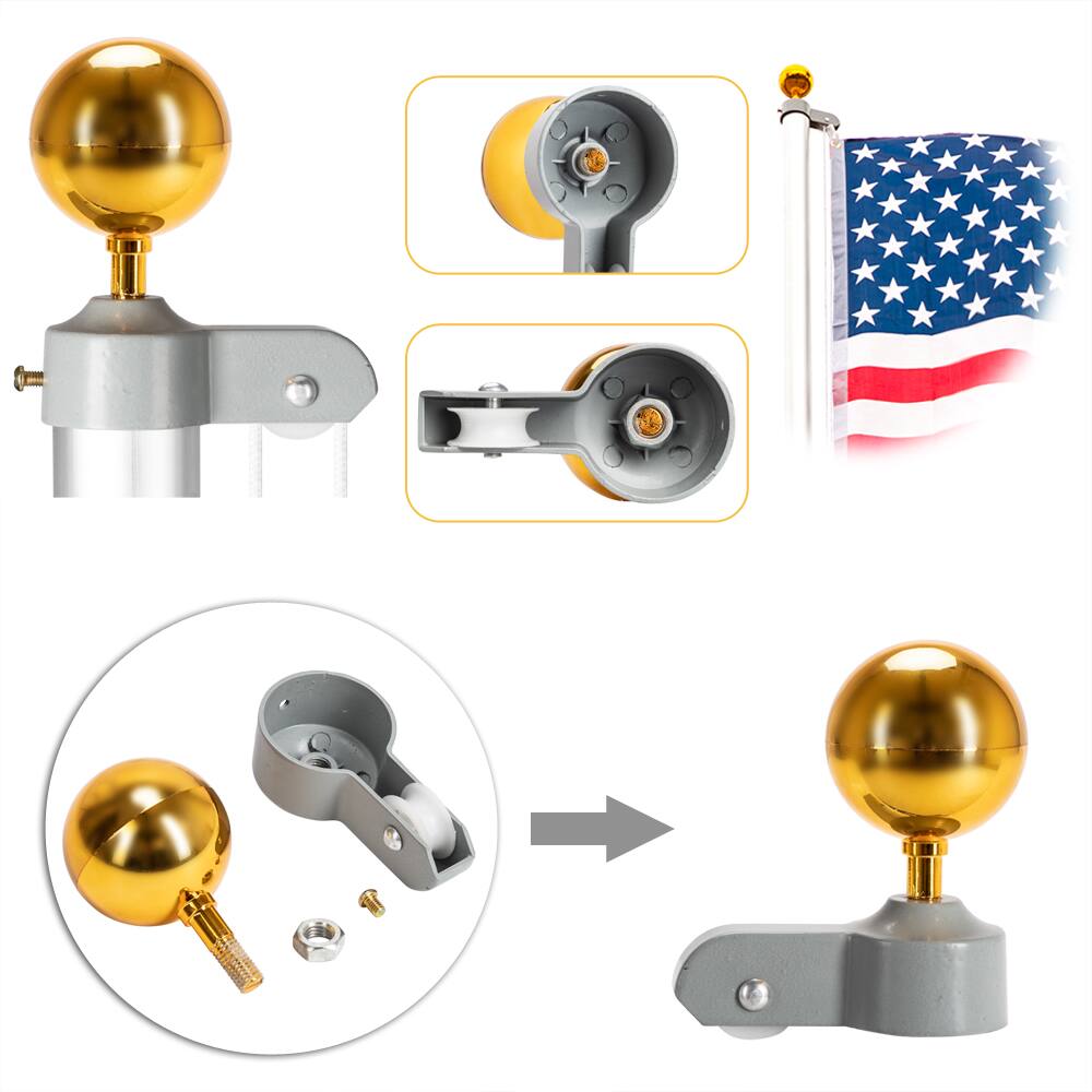 Alt View 2. Winado - 25 FT Sectional Aluminum Flagpole + 1 US American Flag Pole Kit.