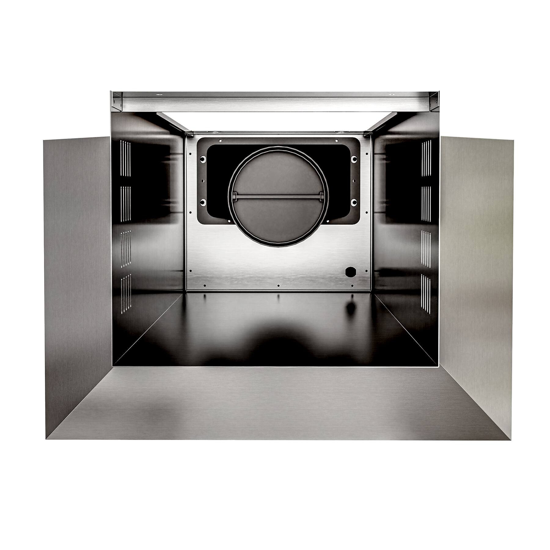 Back. Onefly - 30 inches - Convertible - Wall Mount Range Hood - Silver.