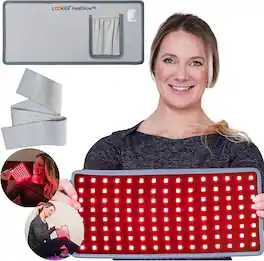 LOOKEE - LOOKEE® HealGlow™ Medical Infrared & Red Light Therapy Belt | 60W LED & Infrared Light Therapy Wrap for Pain Relief - Gray