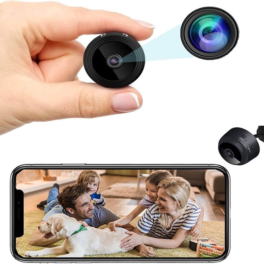 Front. RTMB - WiFi Hidden Camera with Night Vision Motion Detection, 1080P Full HD Mini - Black.