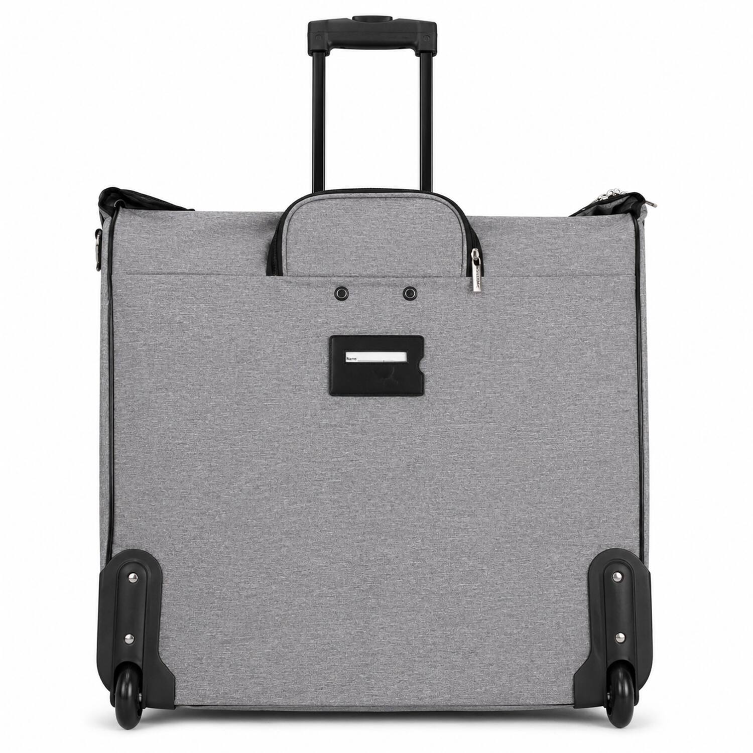 Alt View 6. Geoffrey Beene - Geoffrey Beene Suit & Dress Carrier, Wrinkle-Free Rolling Garment Bag With Inline Skate Wheels, 22” Folded - Grey.