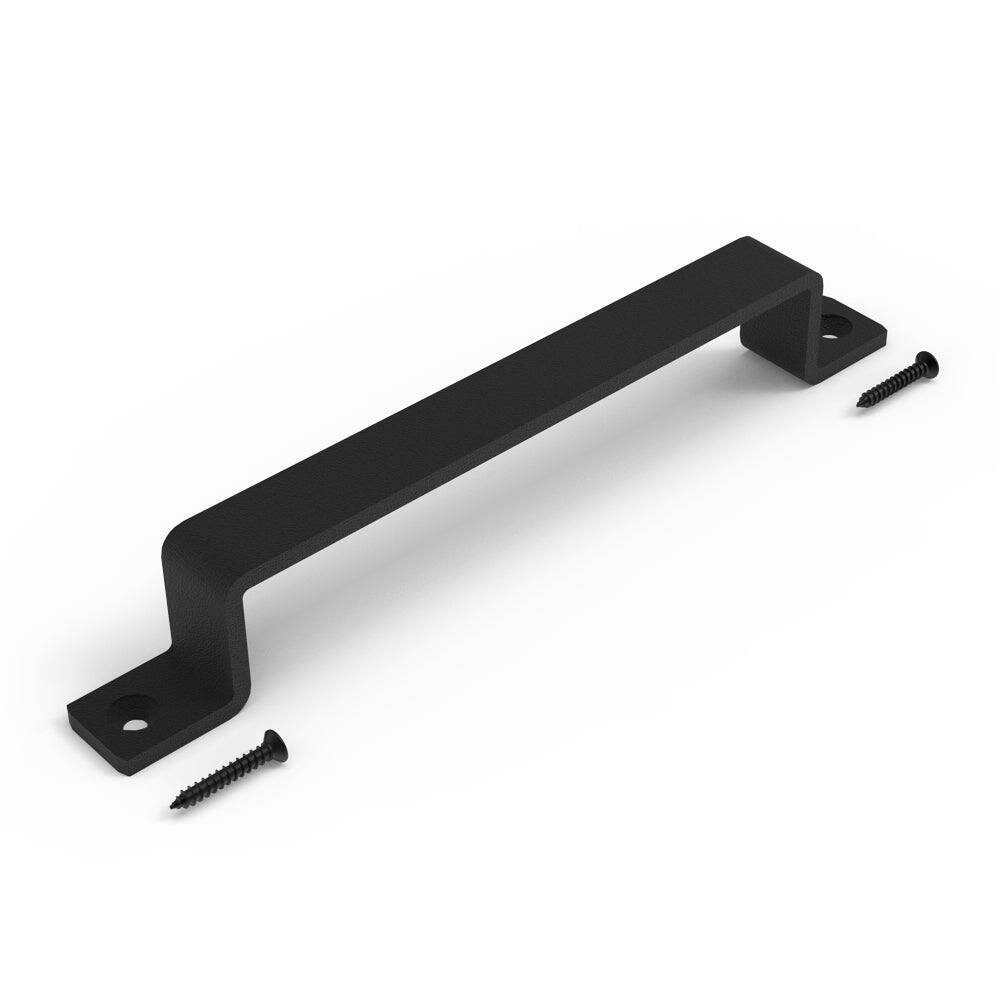 Alt View 2. Boyel Living - 10 in. Black Steel Sliding Barn Door Handle with Screw Accessories - Black.