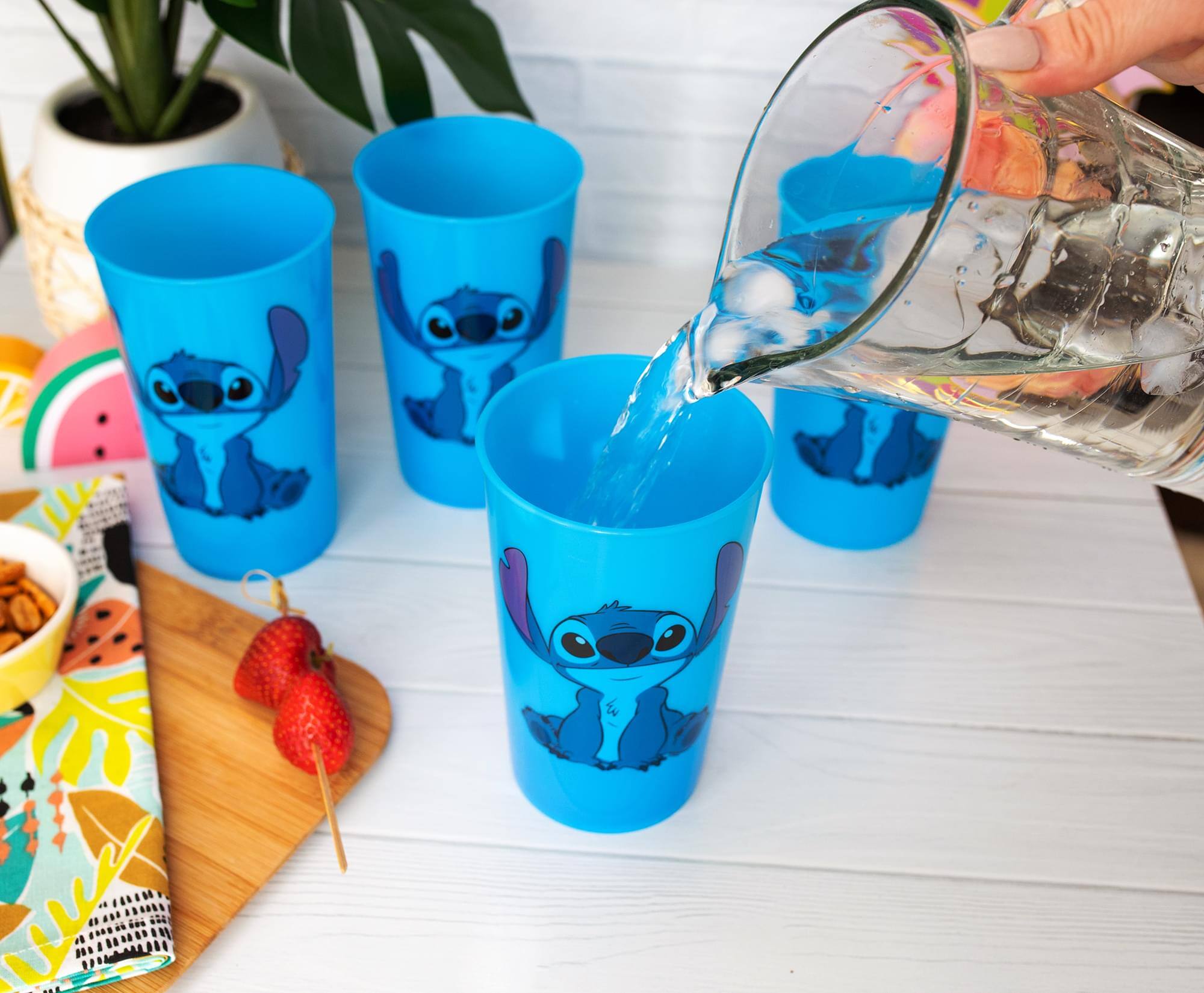 Alt View 3. Silver Buffalo - Disney Lilo & Stitch Color-Changing Plastic Cups | Set of 4 - Blue.