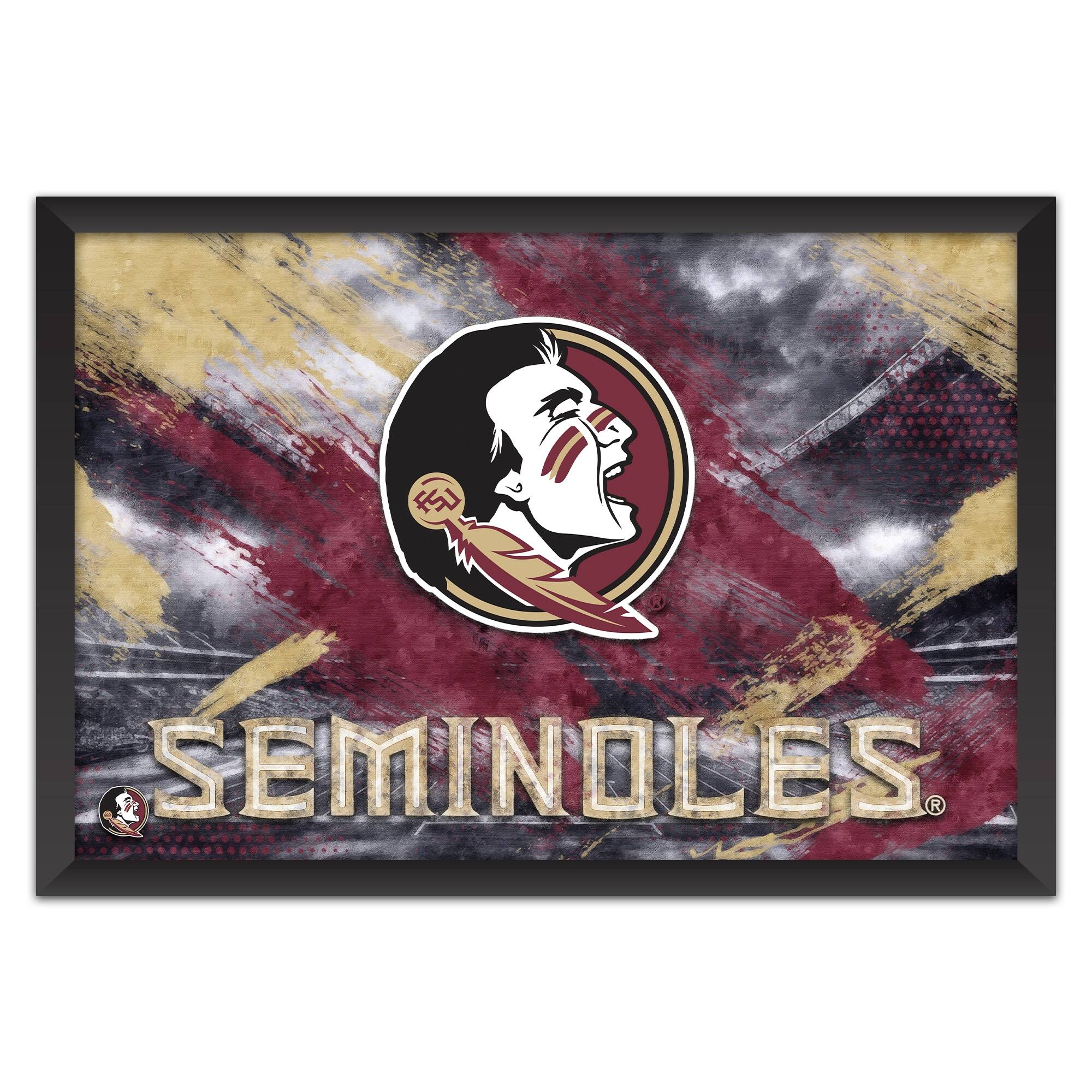 Florida State Seminoles 14" x 20" Brush Stroke Logo Framed Art Print