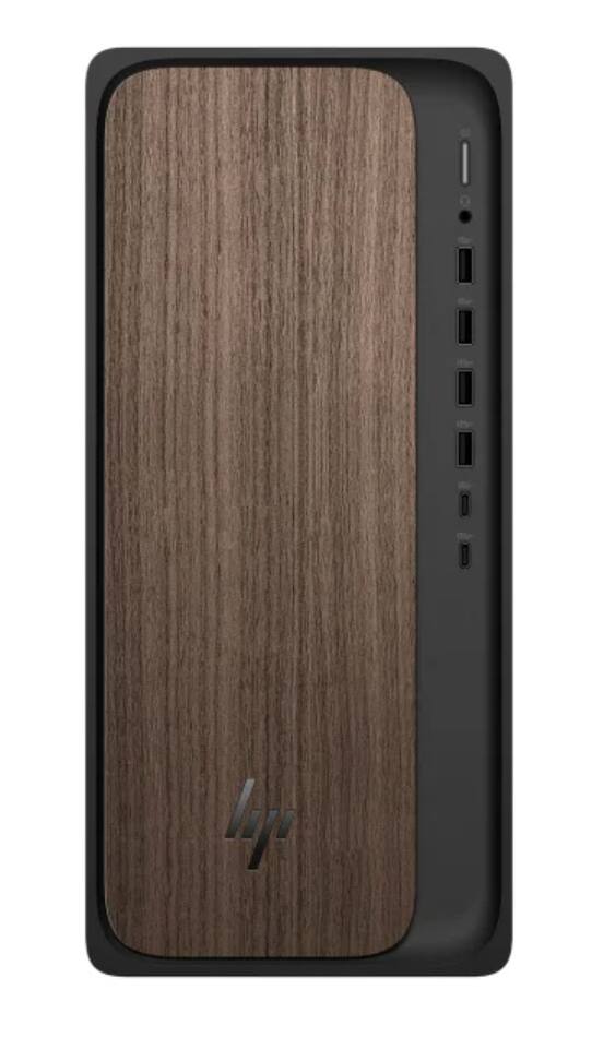 Alt View 5. HP - HP OmniDesk Desktop (Ultra 7-265, 32GB, 1TB SSD, Intel Graphics, Win 11 Pro ) - Dark Wood.