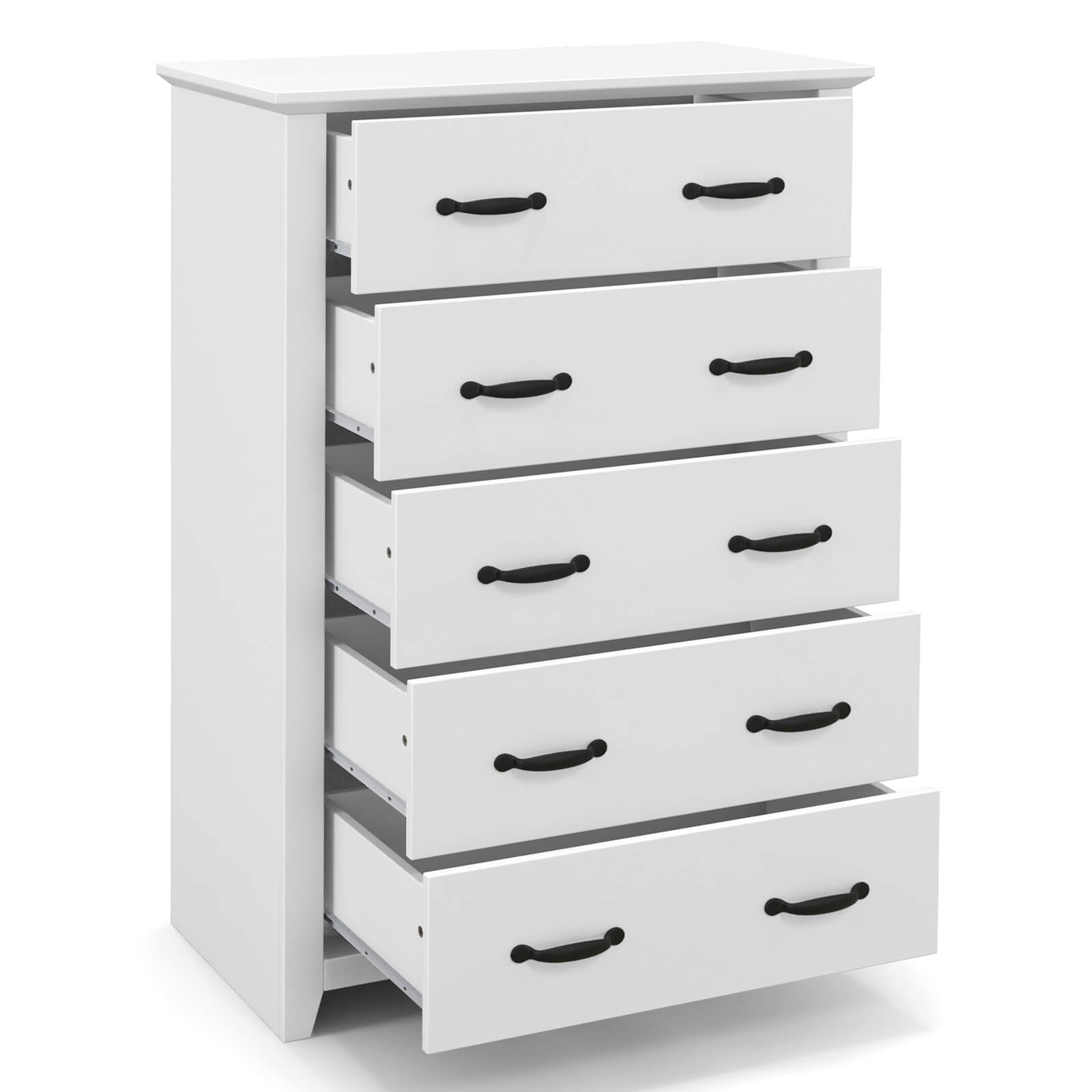 tall dresser drawers for sale Storage with 5 Pull-out Bedroom Living Room-White Petite Celia Spot Fit Colour:Silver coral formal gown Walker edison density fiberboard