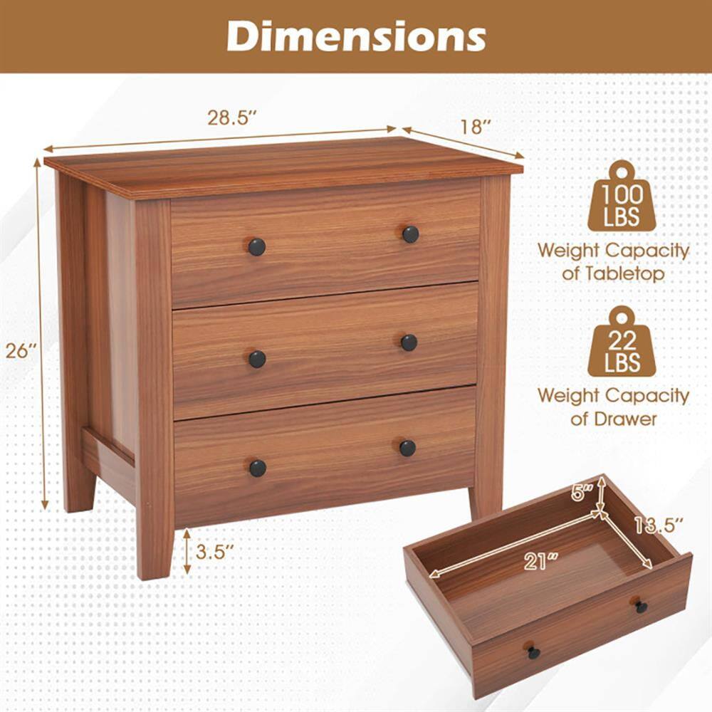 Dimensions:  
- 28.5"  
- 18"  
- 26"  
- 3.5"  

Weight Capacity:  
- 100 LBS (Tabletop)  
- 22 LBS (Drawer)  

Drawer Dimensions:  
- 21"  
- 13.5"