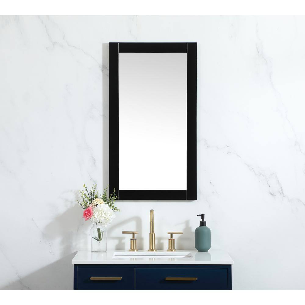 Alt View 4. Elegant Decor - Aqua vanity mirror 18x32 inch in black - Black.