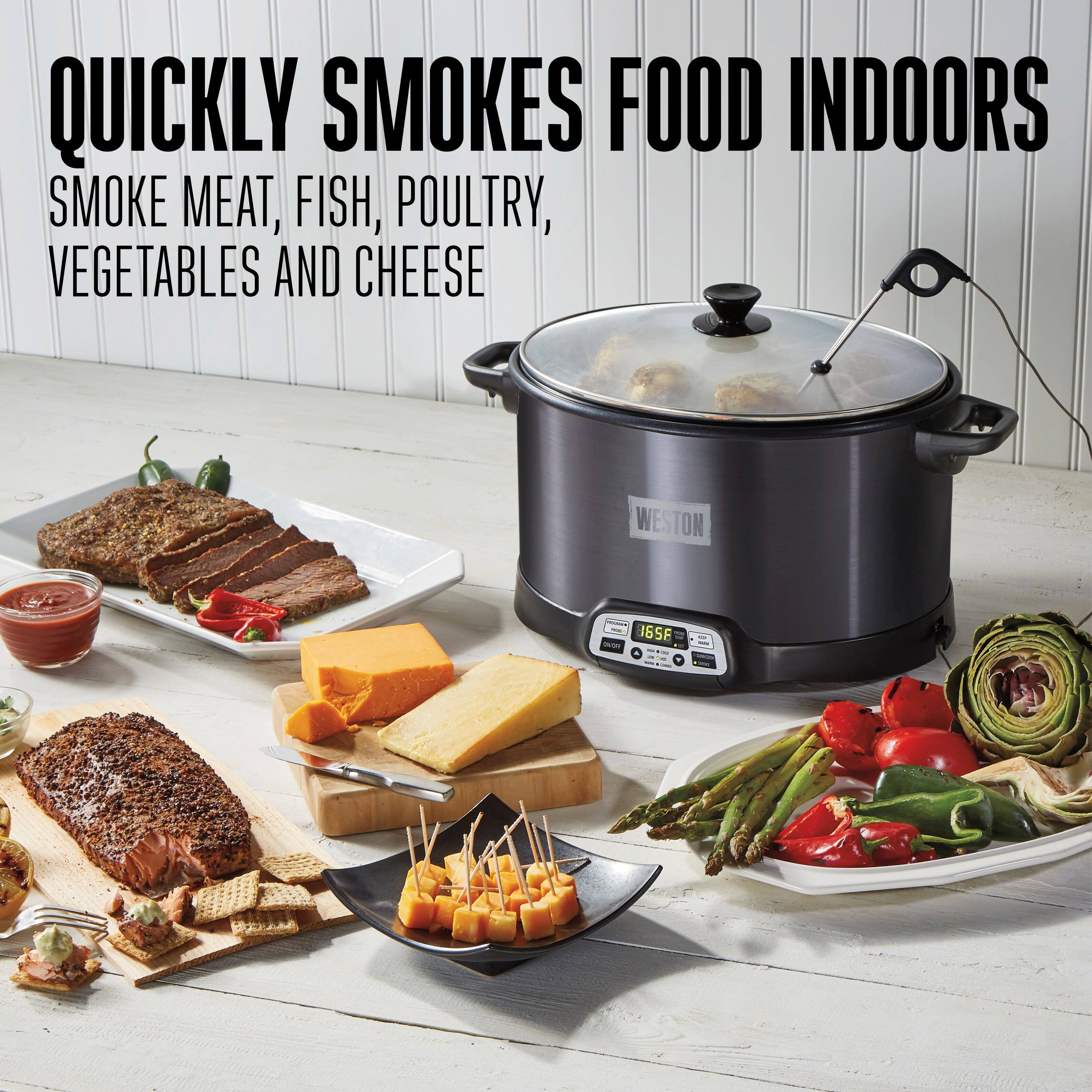 QUICKLY SMOKE FOOD INDOORS

SMOKE MEAT, FISH, POULTRY, VEGETABLES AND CHEESE