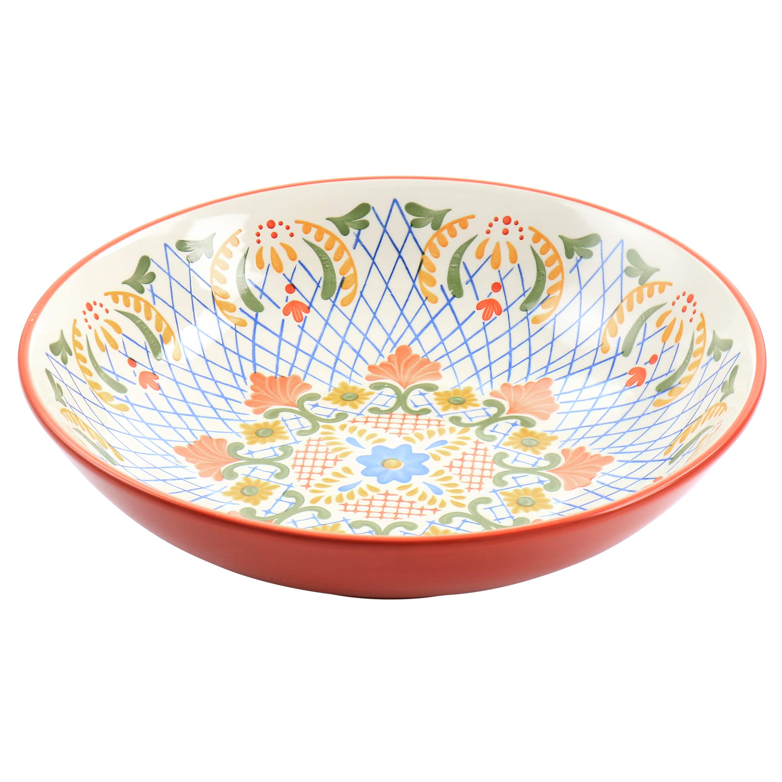 Gibson - Laurie Gates California Designs Tierra 10.5 Inch Hand Painted Stoneware Pasta Bowl in Red - Assorted price history on PriceWatchPro