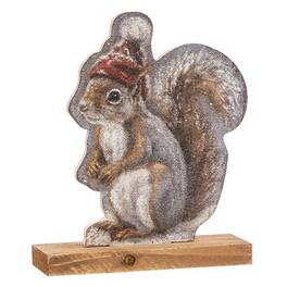 BreeBe - Wooden Winter Squirrel Sitter - Brown
