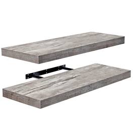 2 Pack (24"x9") Sorbus Floating Wall Shelves for Bedroom, Decor, Kitchen, Living Room - for Trophies, Frames, Bookshelf - Gray
