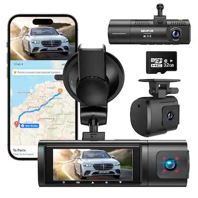 NEXPOW 4K Dash Cam Front Rear WiFi GPS Dual Camera Night Vision NEXPOW 4K Dash Cam Front Rear WiFi GPS Dual Camera Night Vision