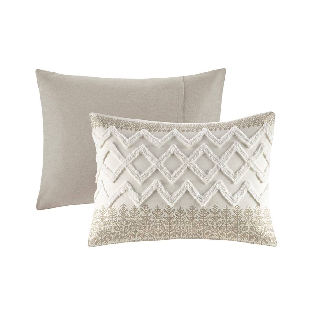 Alt View 4. Gracie Mills - Gracie Mills Robbins Chenille Tufted 3-Piece Cotton Duvet Cover Set - Taupe.