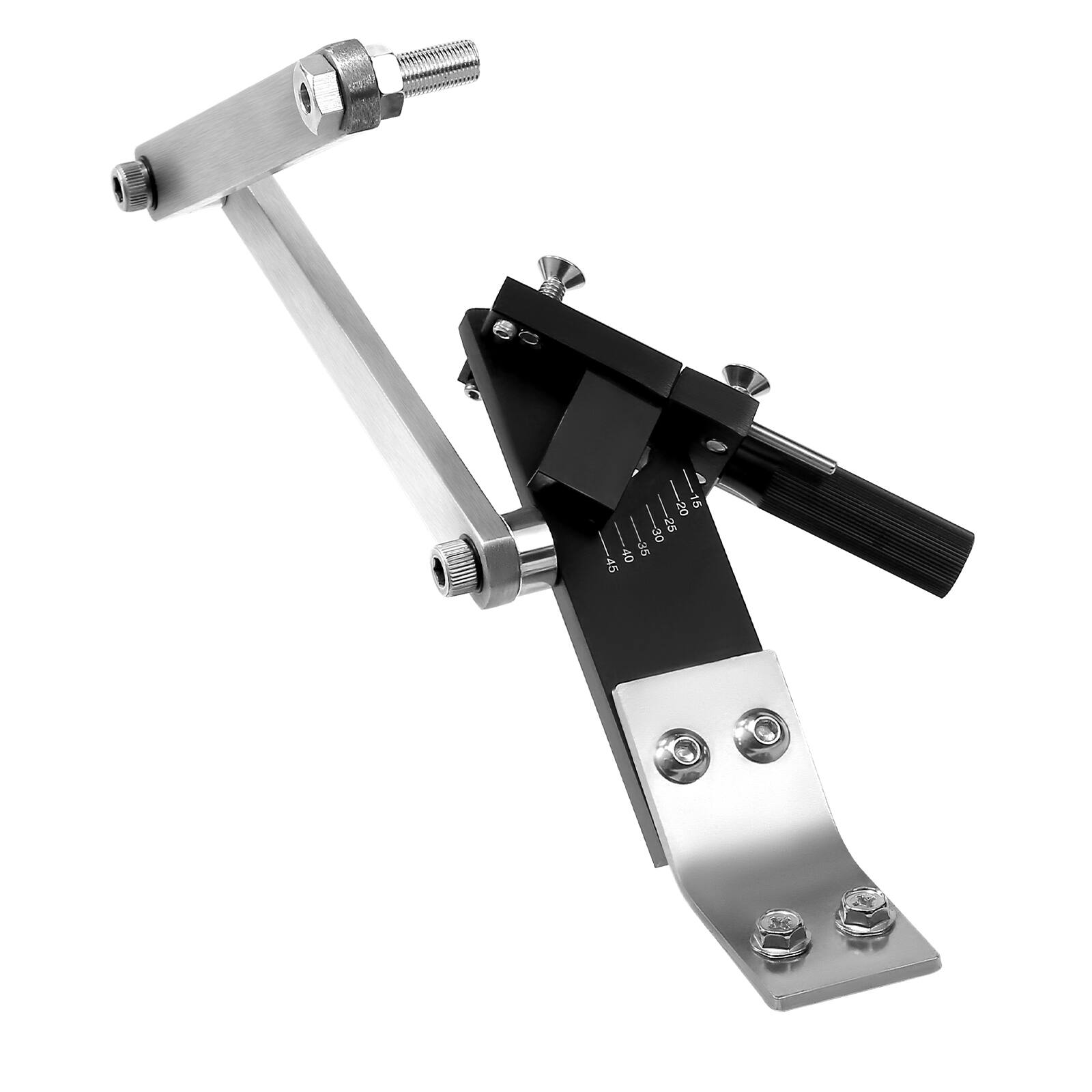 Alt View 4. VEVOR - Lawn Mower Blade Sharpener and Balancer, 15° - 45° Adjustable Lawnmower Blade Sharpening Tool with 4 Adapter Pins - Black.