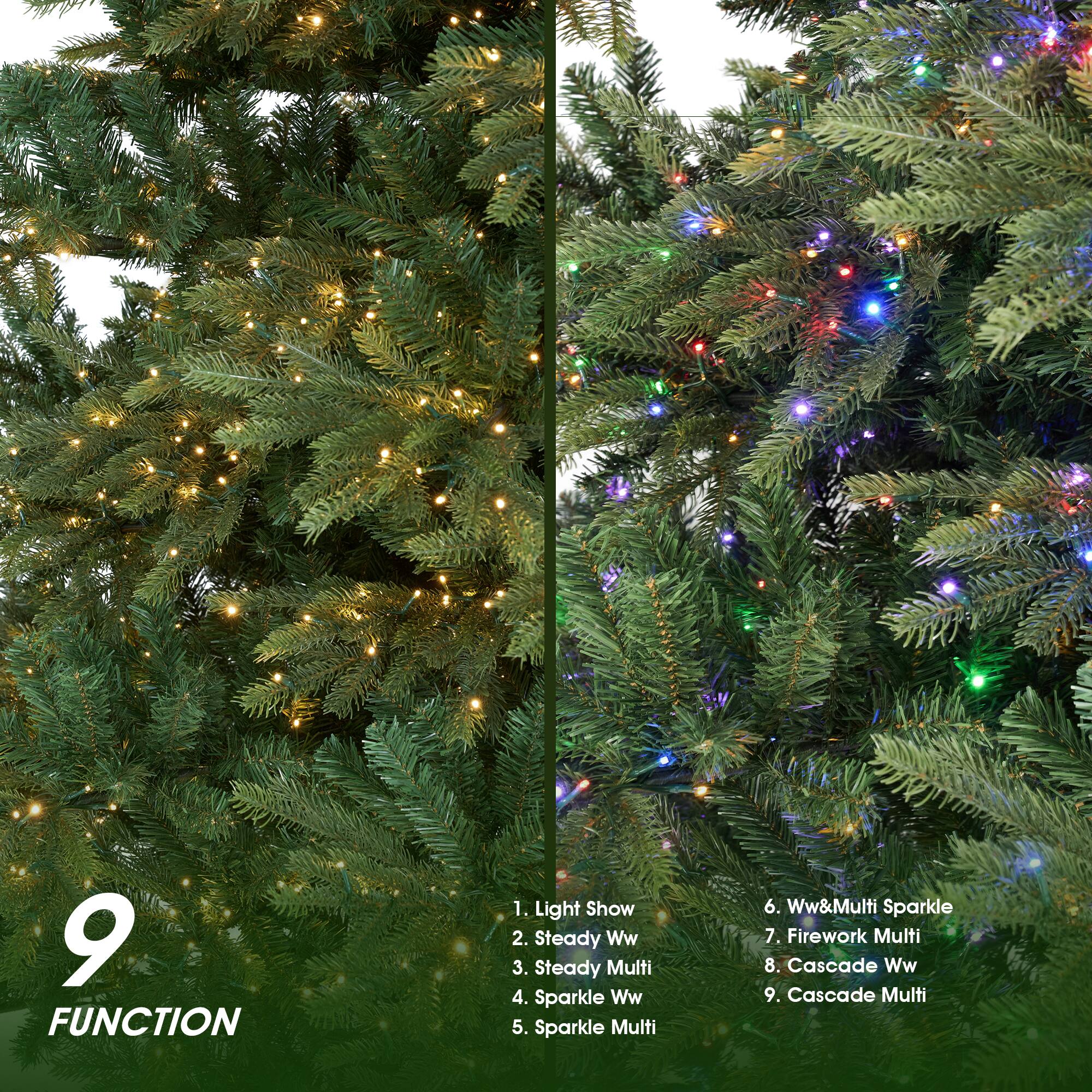 9 FUNCTION
1. Light Show
2. Steady Ww
3. Steady Multi
4. Sparkle Ww
5. Sparkle Multi
6. Ww&Multi Sparkle
7. Firework Multi
8. Cascade Ww
9. Cascade Multi