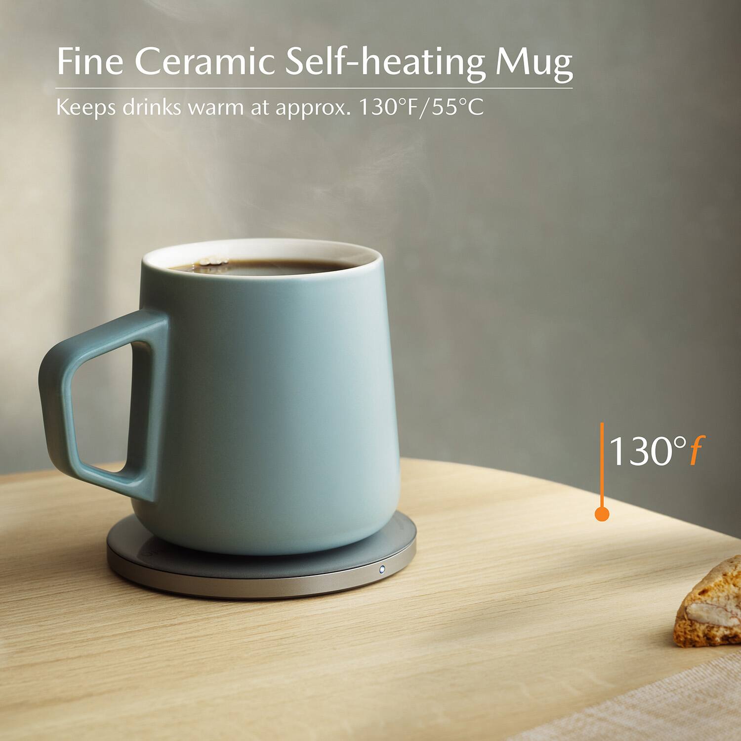 Fine Ceramic Self-heating Mug  
Keeps drinks warm at approx. 130°F/55°C