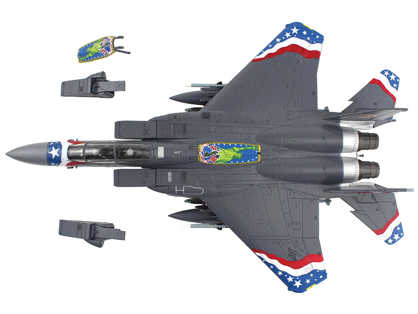 Back. Hobby Master - McDonnell Douglas F-15E Strike Eagle "Liberator 48th Fighter Wing" USAF 2022 "Air Power Series" 1/72 - Grey.