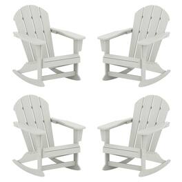 WestinTrends - Malibu Outdoor Patio Porch Rocking Adirondack Chair (Set of 4) - Sand