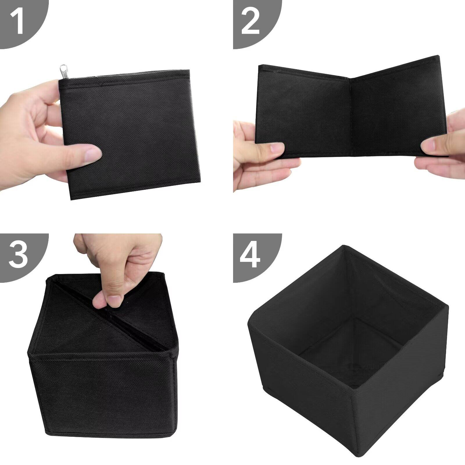 Alt View 1. Tooloton - Closet Drawer Organizers, 12-Pack Storage Bins and Drawer Dividers (Black) - Black.