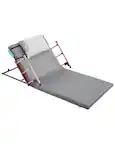 Front. VEVOR - Electric Lifting Backrest for Bed, 300 lbs Capacity, 4-68° Adjustable Lifting Bed Backrest, with Folable Guardrail - Gray.