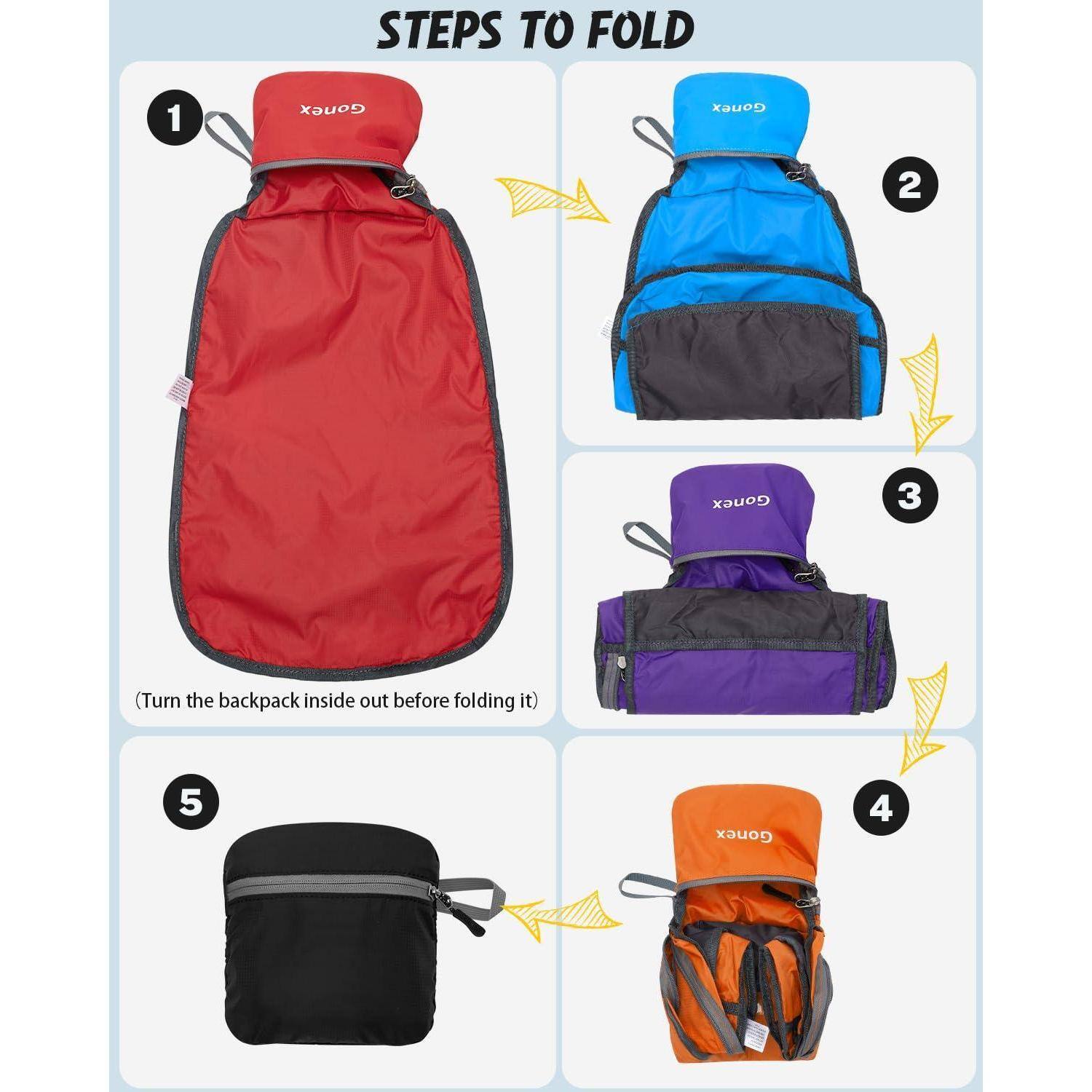 Left. Pacoar Cade - Ultra Lightweight Packable Backpack 20l Daypack Handy Foldable Camping Outdoor Travel Cycling Backpacking - Grey Blue-20L.