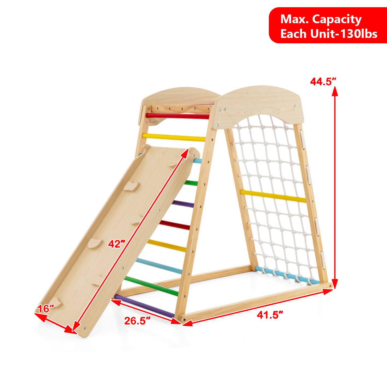 Max. Capacity Each Unit-130lbs  
44.5"  
42"  
16"  
26.5"  
41.5"