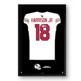 Sporticulture - Marvin Harrison Jr. Arizona Cardinals Framed 27" x 39" Jersey Art Print - Multicolor