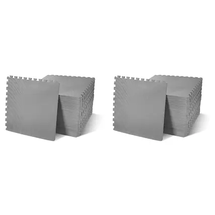 Front. BalanceFrom Fitness - BalanceFrom Fitness 144 Sq Ft Interlocking Exercise Mat Tiles, Gray (2 Pack) - Gray.