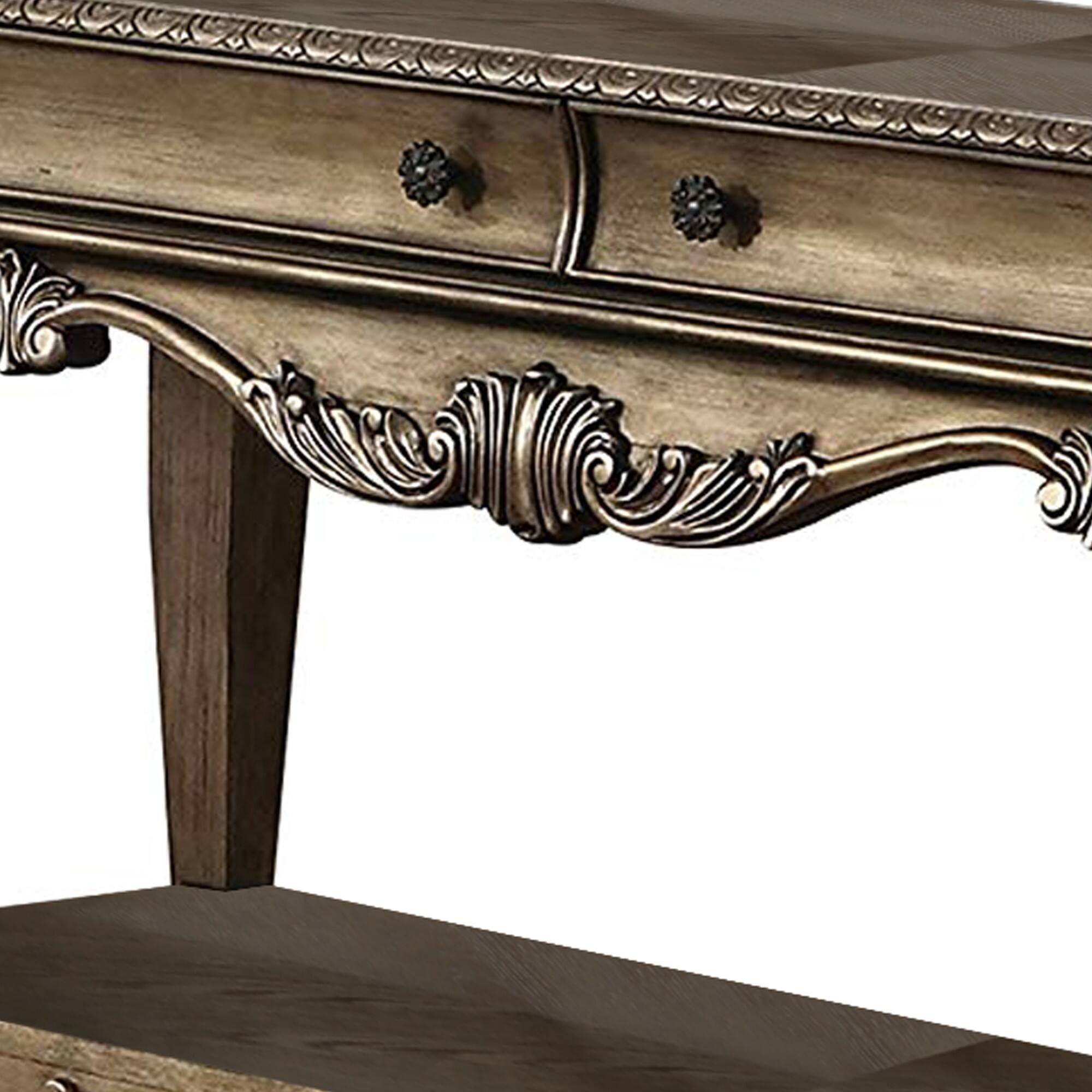 Alt View 2. Manhattan Lane - Wooden Sofa Table With Two Drawers And Bottom Shelf - Brown.