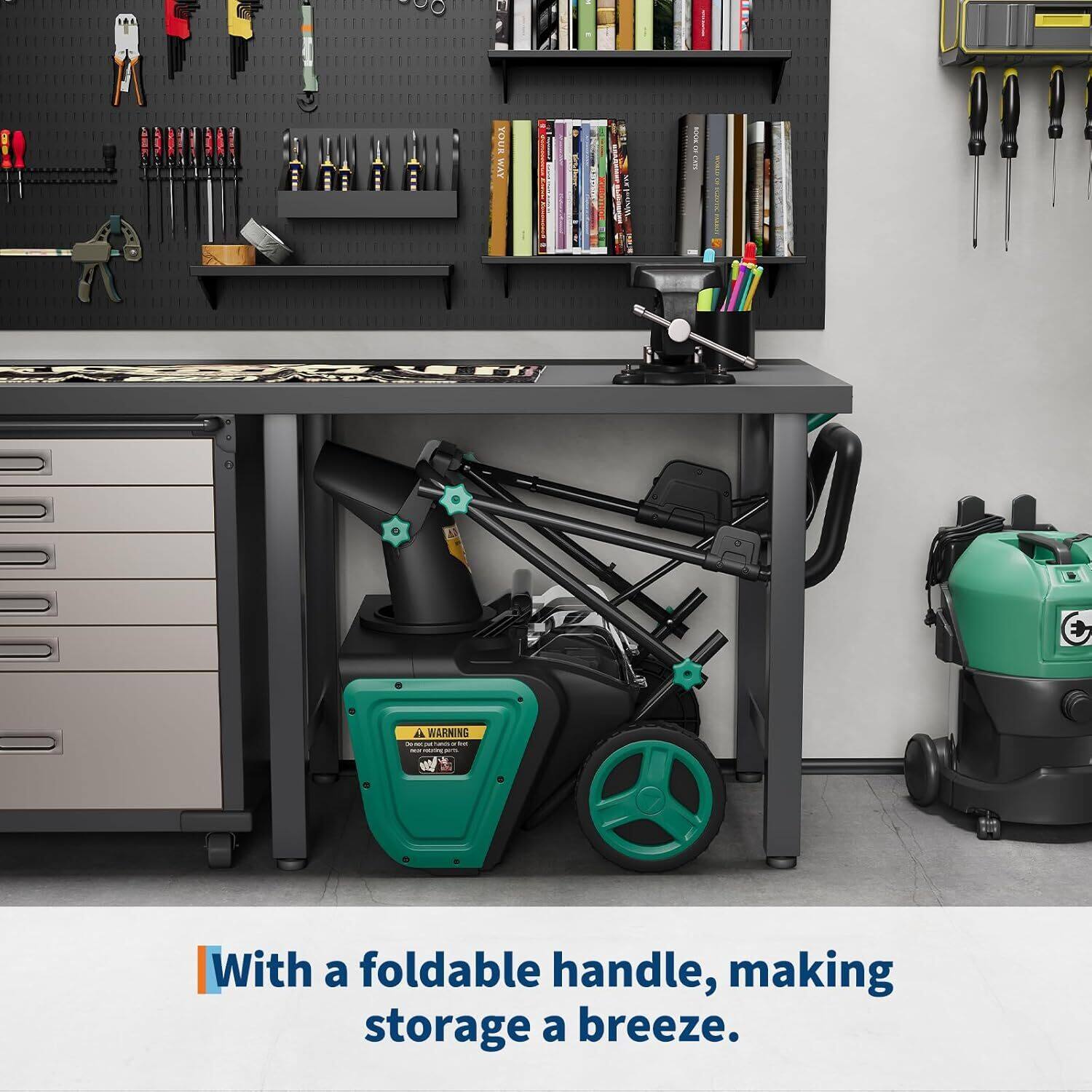 With a foldable handle, making storage a breeze.