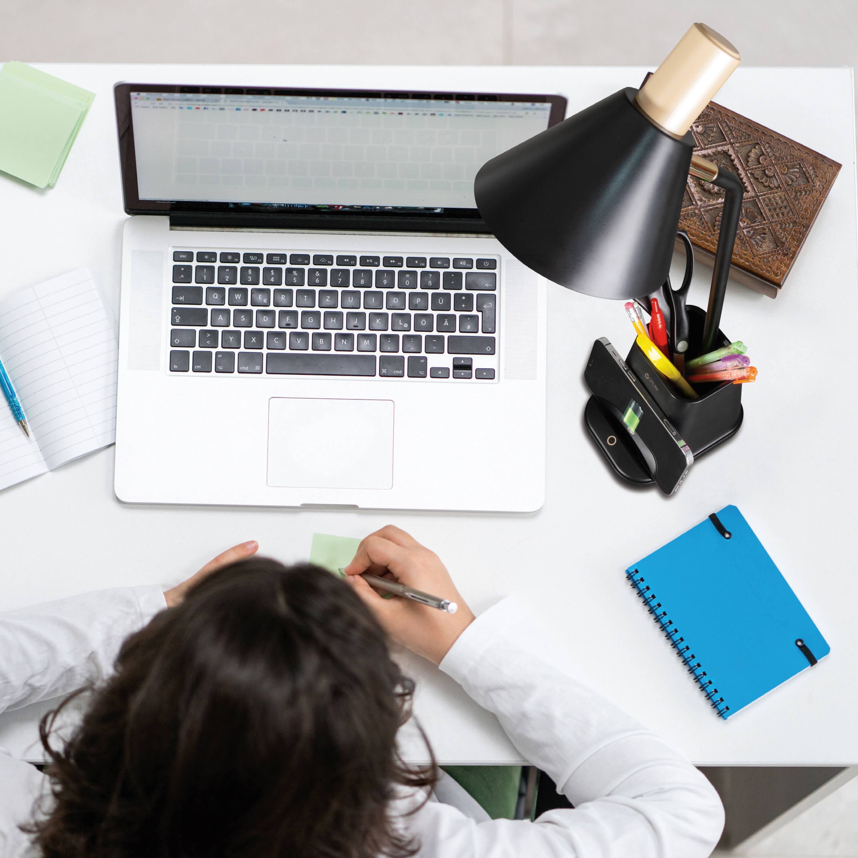 Alt View 17. OttLite - Merge LED Desk Lamp with Wireless Charging - Black.