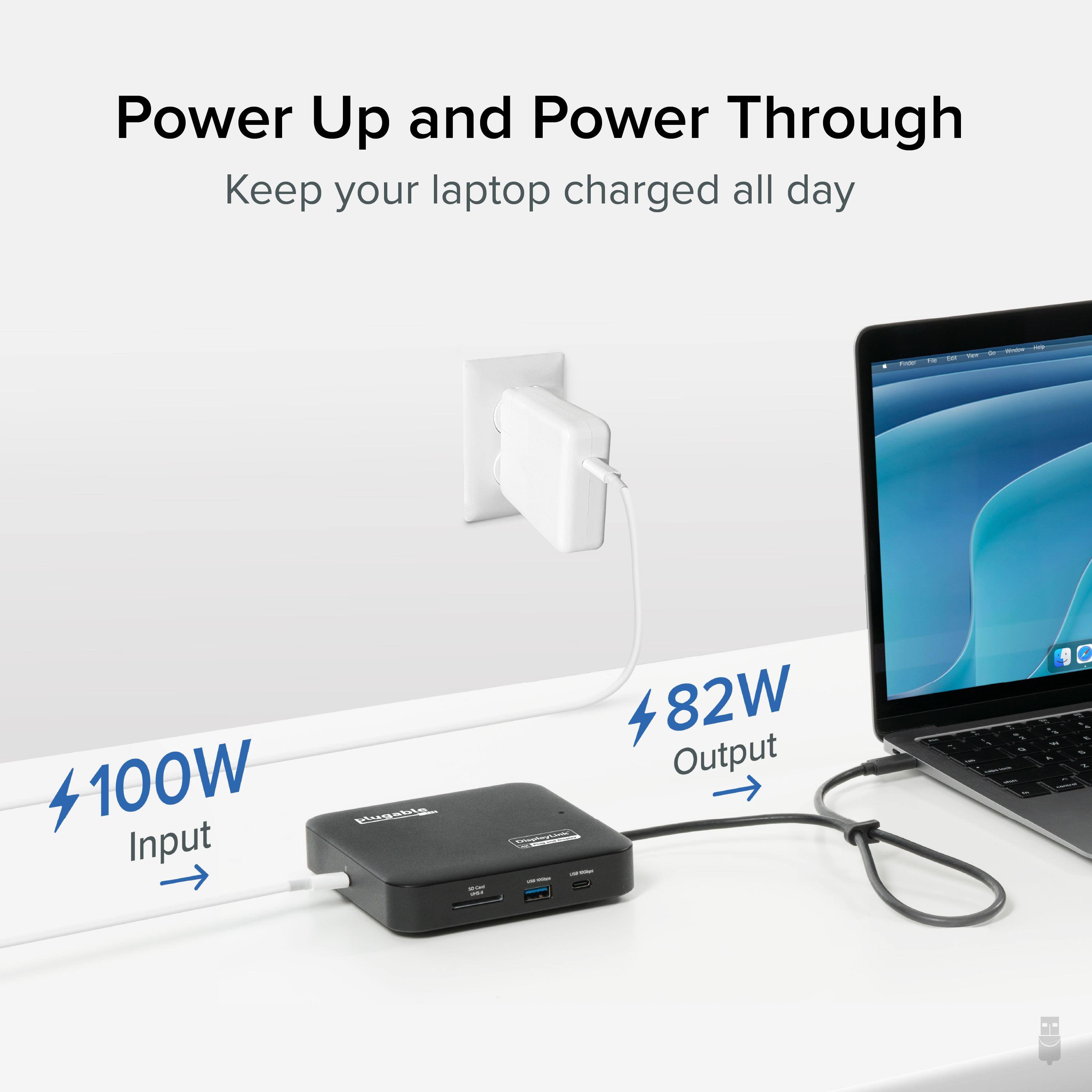 Power Up and Power Through - Keep your laptop charged all day - 100W Input - 82W Output