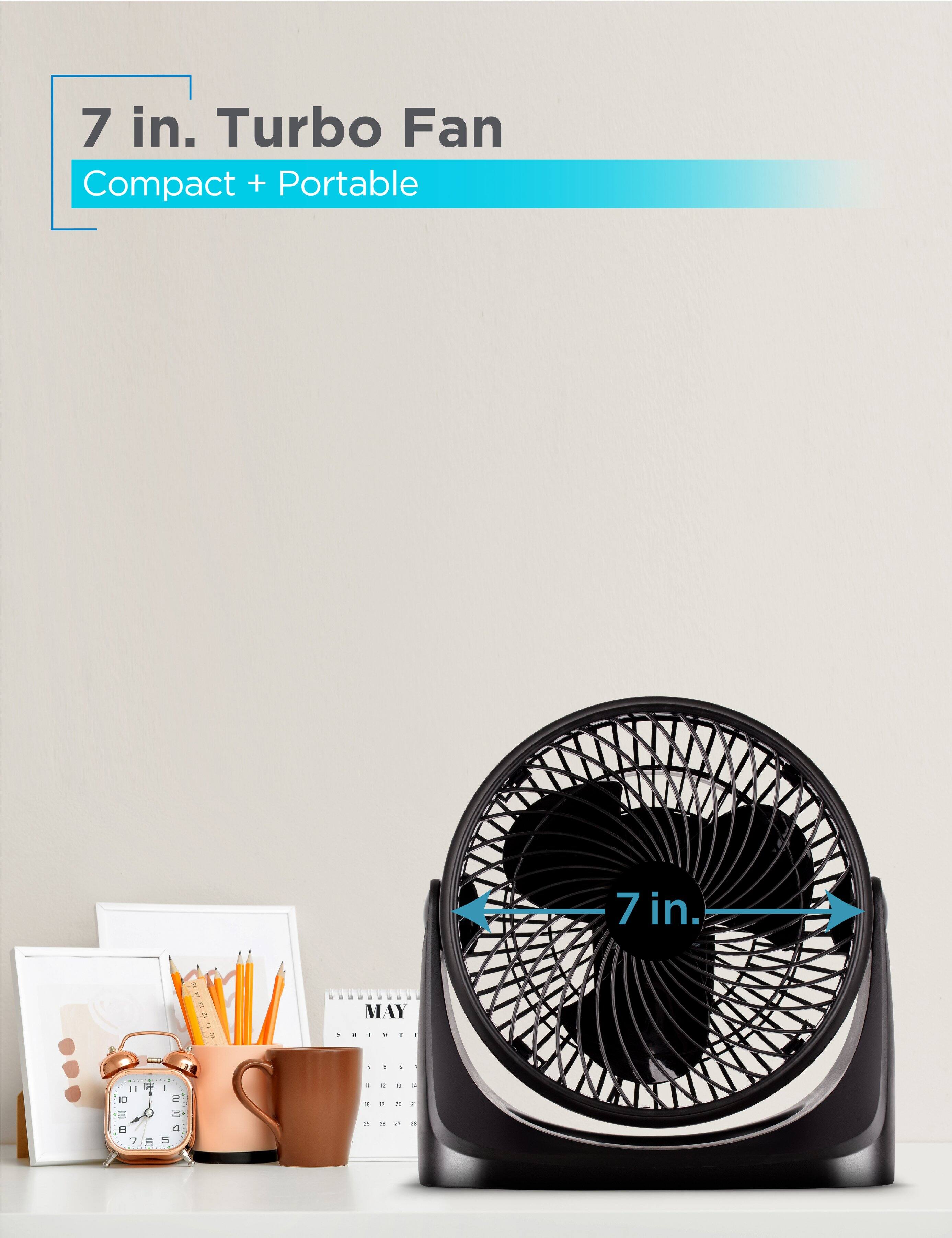 7 in. Turbo Fan  
Compact + Portable