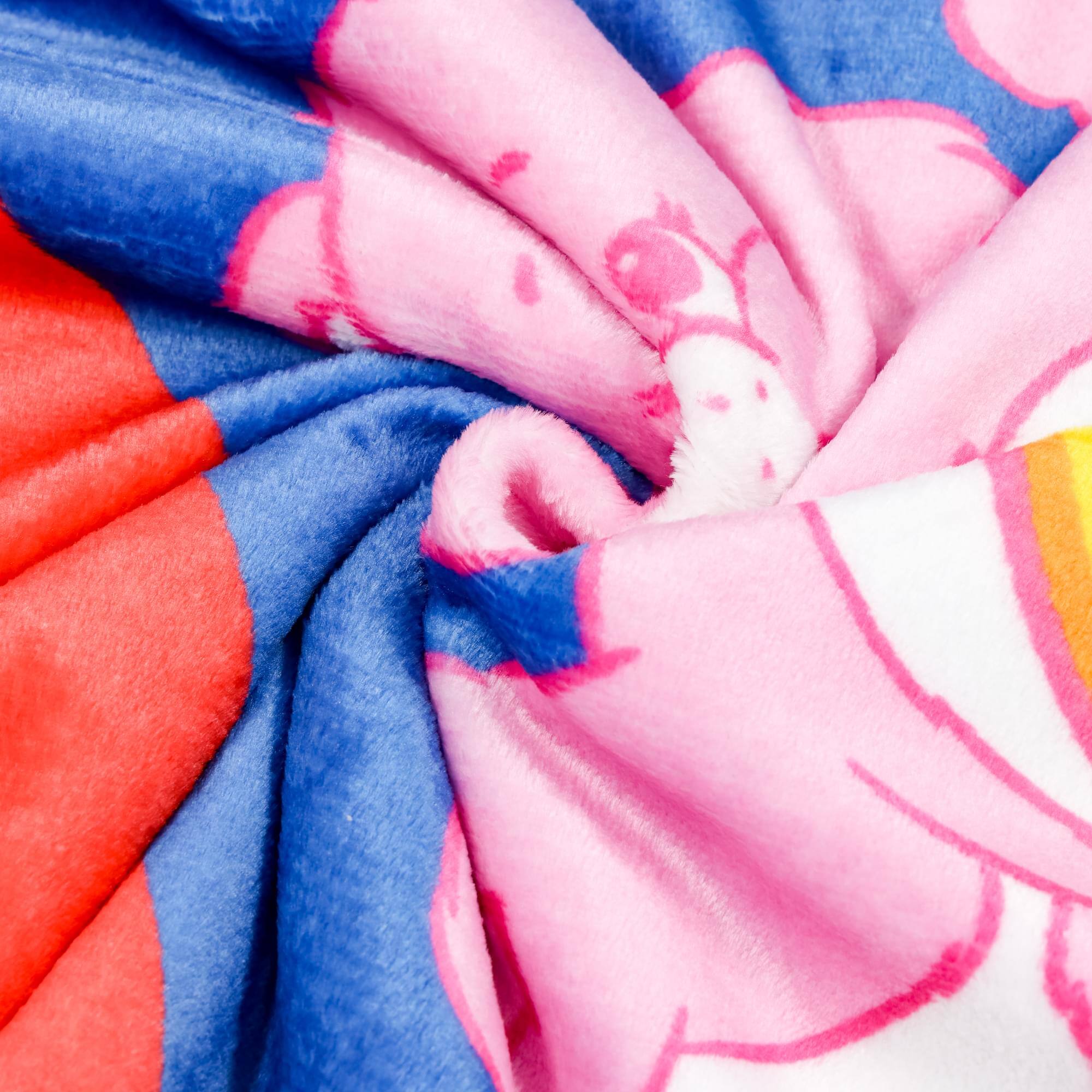 Alt View 10. Silver Buffalo - Care Bears Rainbow Heart Logo Fleece Throw Blanket | 45 x 60 Inches - Blue.