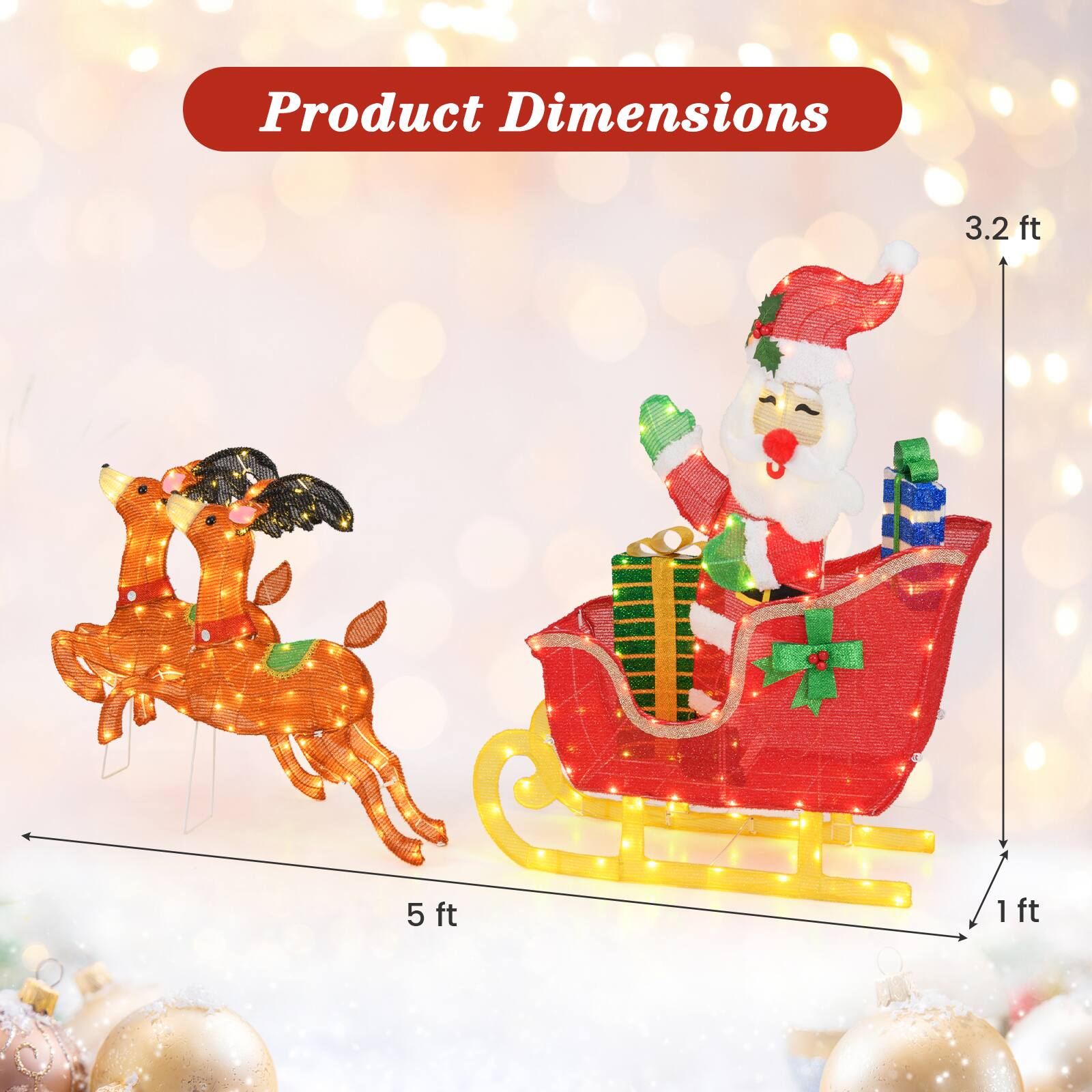 Product Dimensions

- 5 ft
- 3.2 ft
- 1 ft