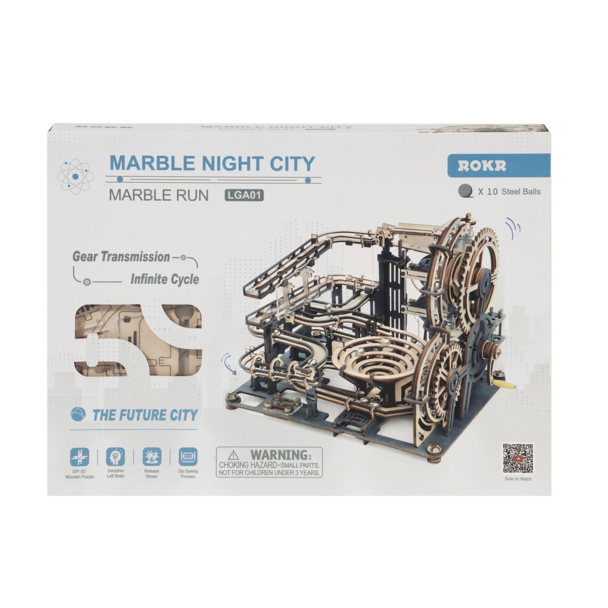 Left. 3D Puzzle - DIY 3D Moving Gears Puzzle - Marble Night City - 253 pcs.