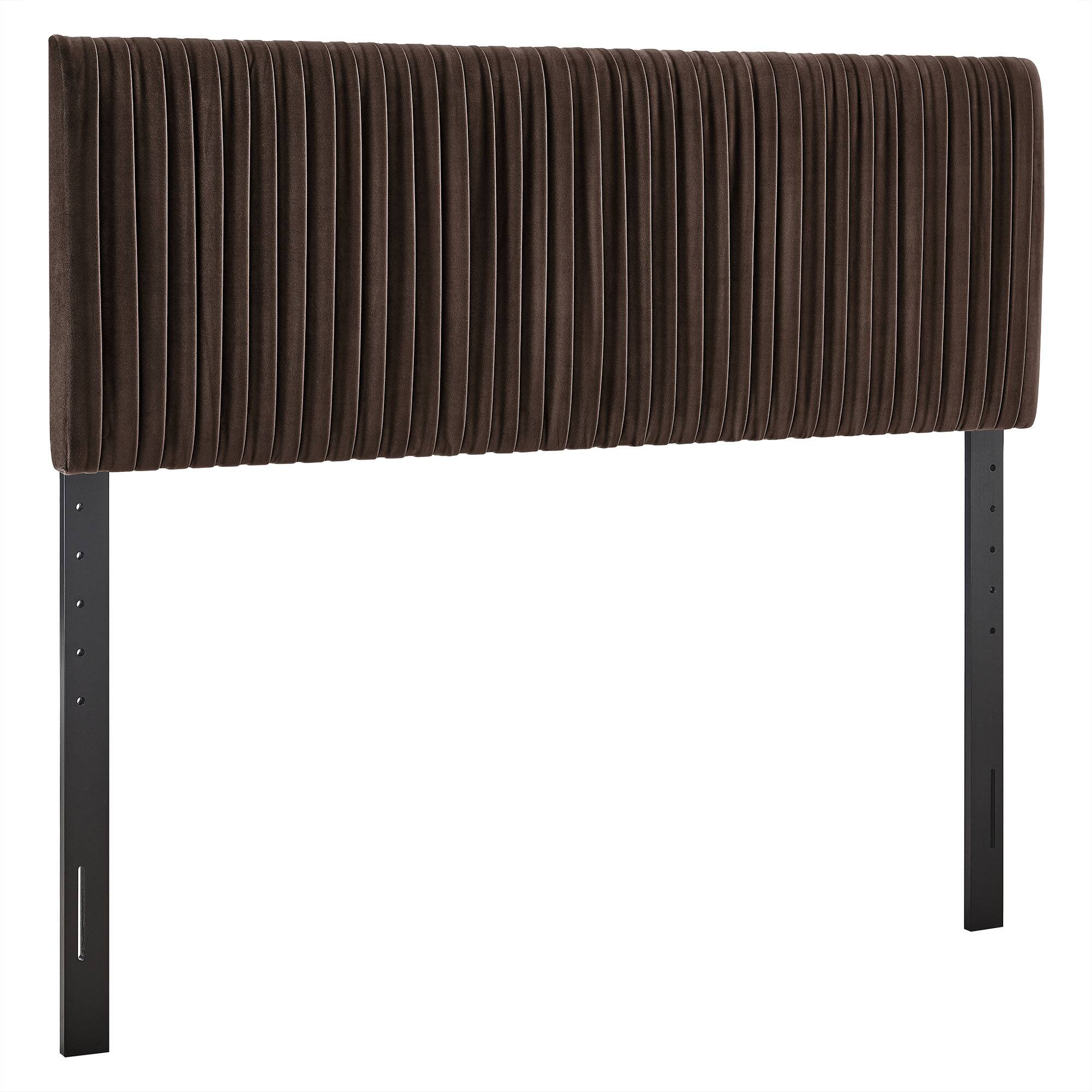 Angle. Modway - Eloise Upholstered Headboard by Modway - Chocolate Brown.