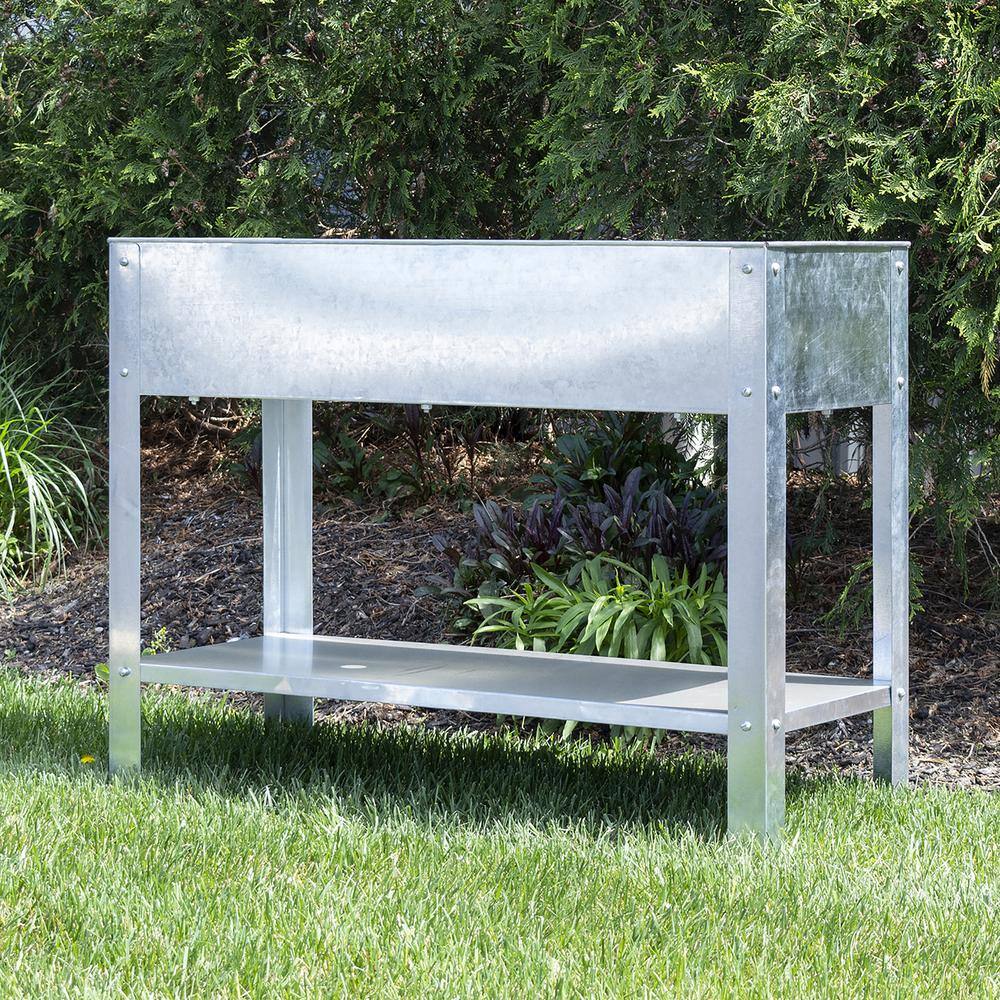 Alt View 3. AmeriHome - Galvanized Metal Elevated Garden Planter - Multicolor.