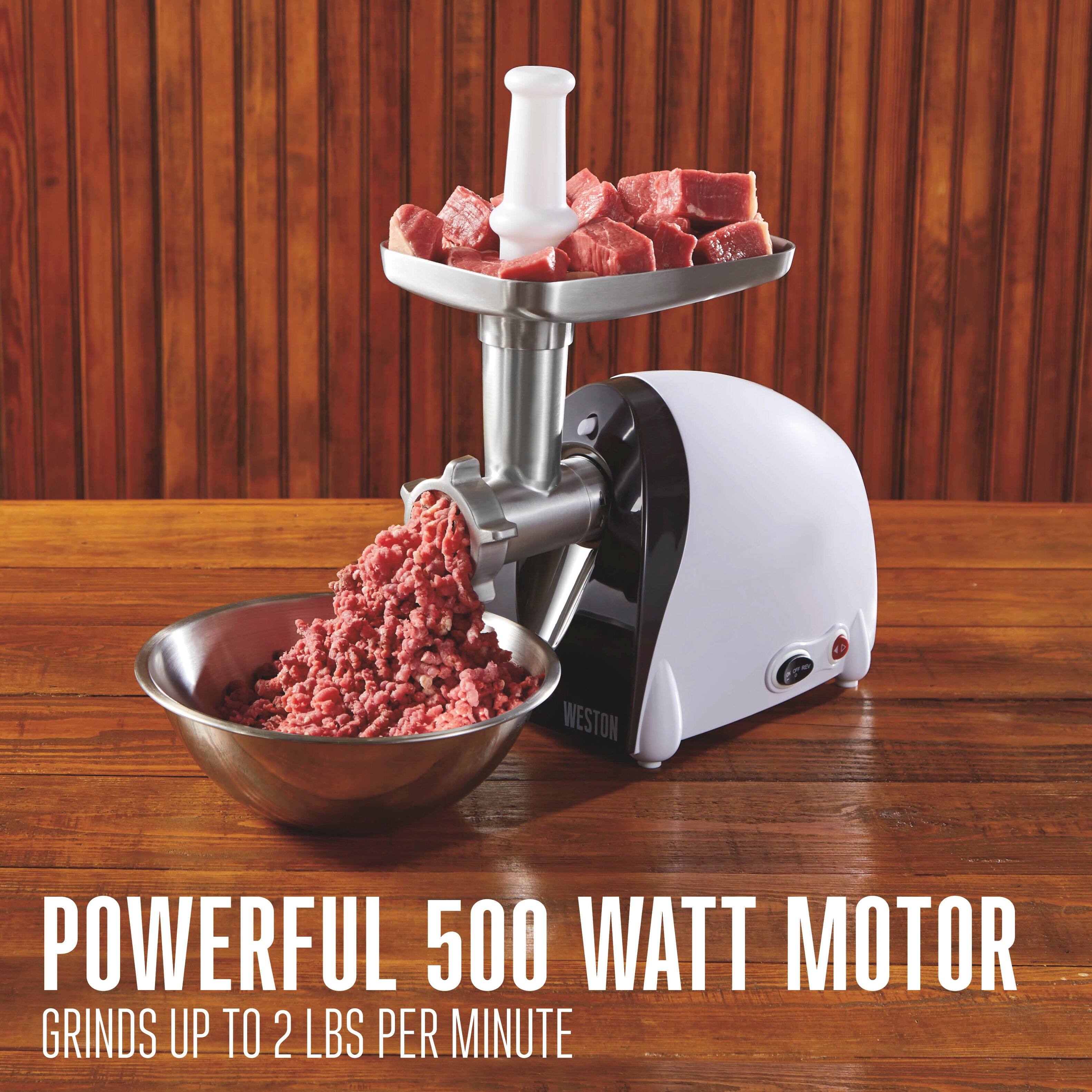 POWERFUL 500 WATT MOTOR  
GRINDS UP TO 2 LBS PER MINUTE