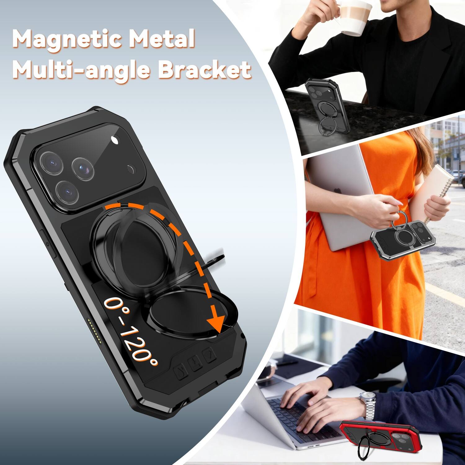 Magnetic Metal Multi-angle Bracket  
0°-120°